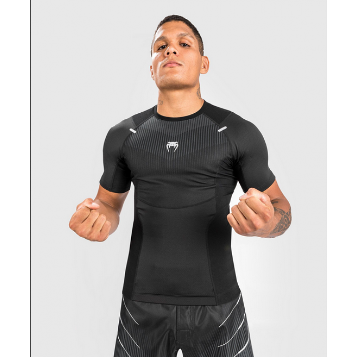 Рашгард - Venum Biomecha Rashguard Short Sleeves - Black/Grey​